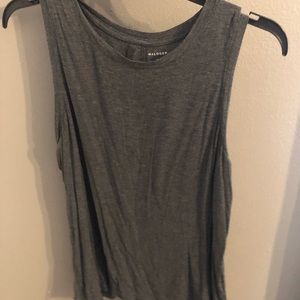 Gray dressy tank top with cut out